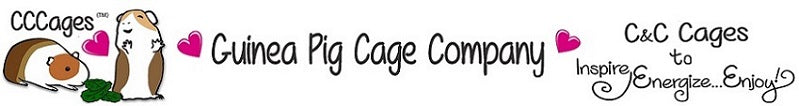 Guinea Pig Cage Company logo including guinea pigs and hearts