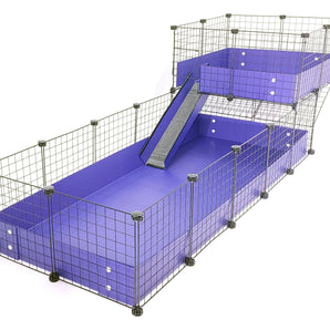 Purple c&c guinea pig cage with an offset wide loft