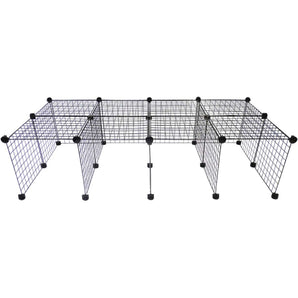 Black grids with connectors making a stand for a C&C guinea pig cage