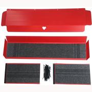 Red lookout platform and ramps made of coroplast and durable carpet