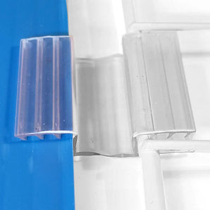 Clear Plastic Hinge holding coroplast together