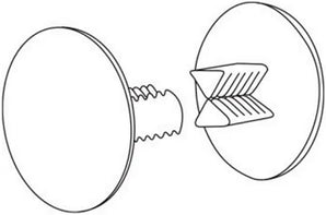 depiction of correct rivet alignment for a secure fit