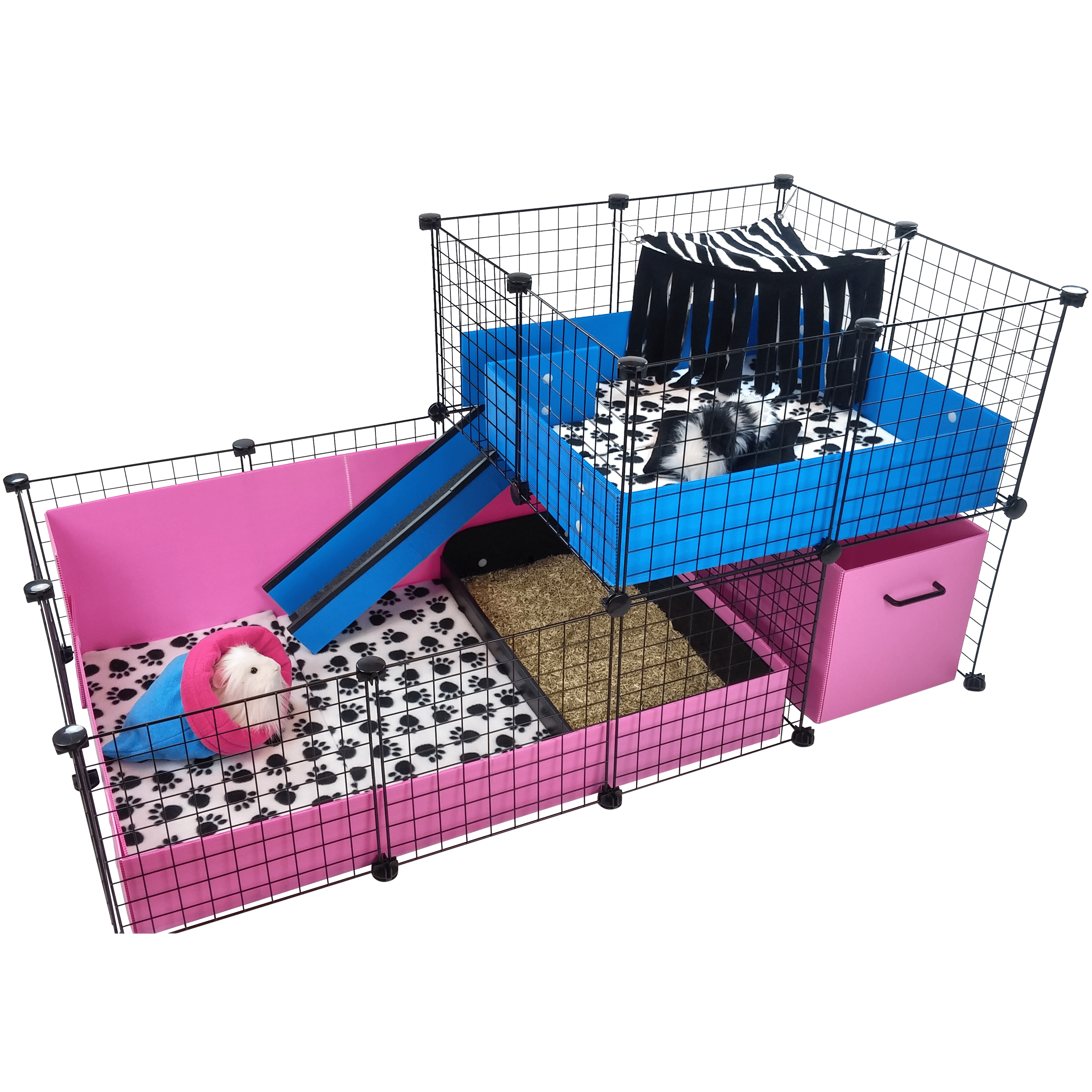 Custom c&c guinea pig cage with an offset wide loft