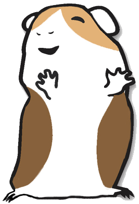 cute small brown and white guinea pig logo
