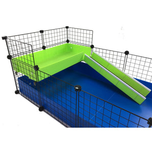 Lime piggy patio with ramp and support bars for C&C guinea pig cages