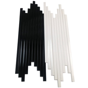 ten black and white plastic edger