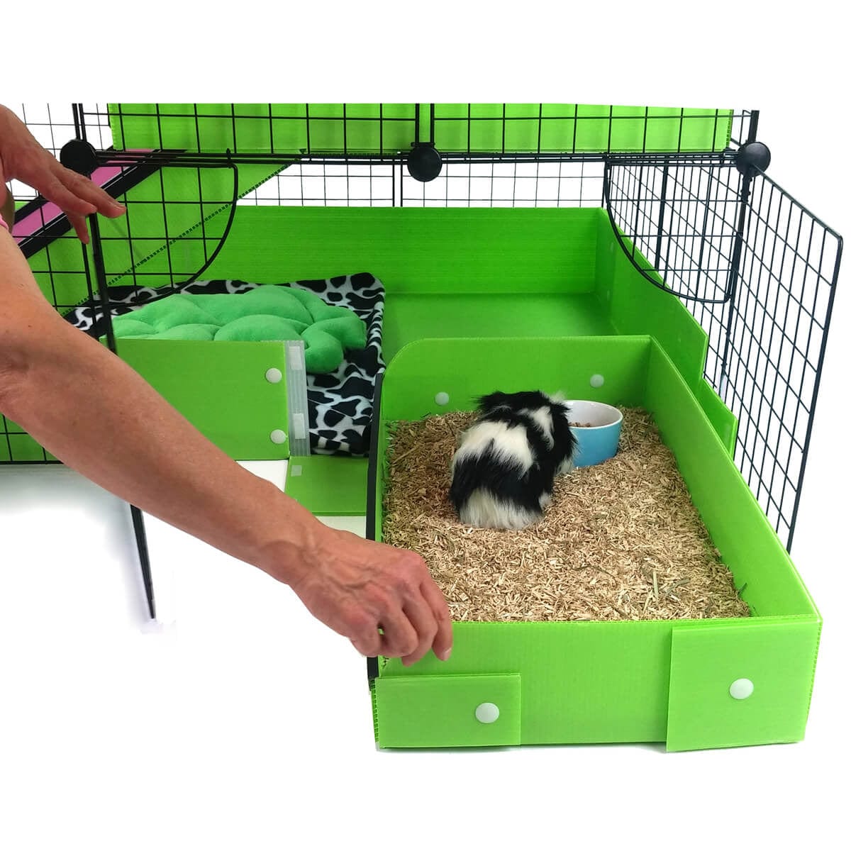 French door kit allowing access to a C&C guinea pig cage