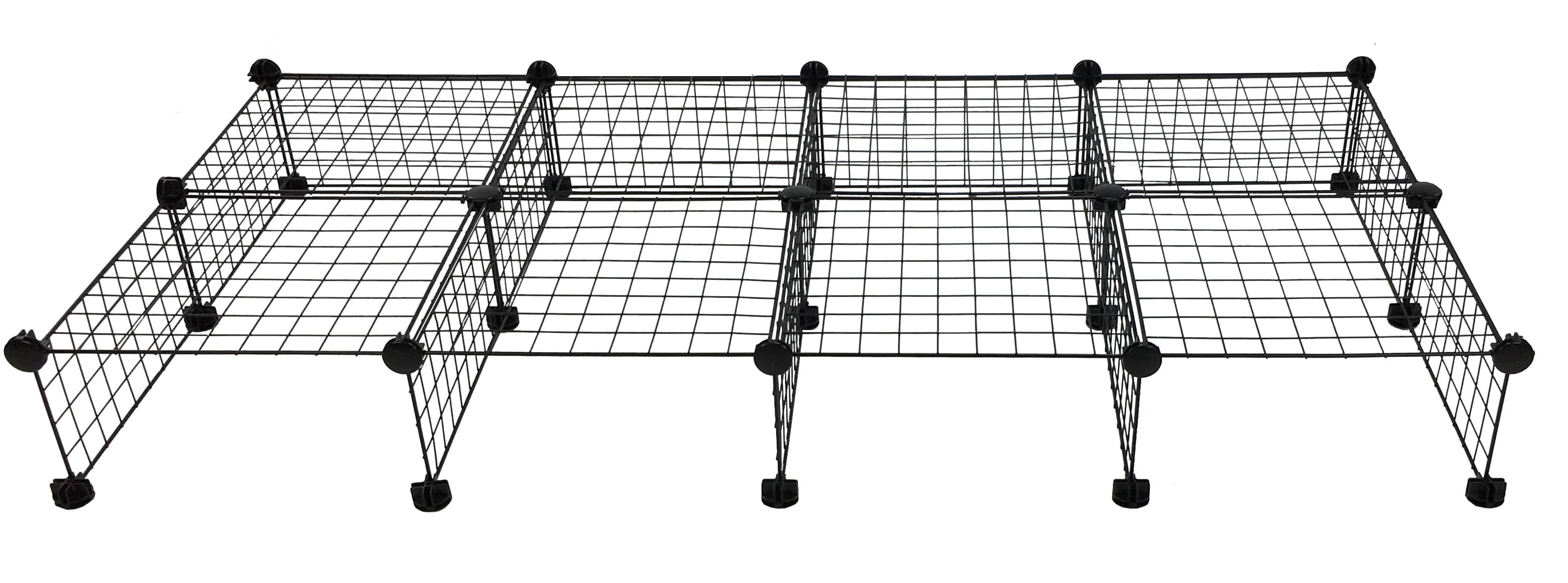 Black grids and half grids with connectors making a stand for a C&C guinea pig cage