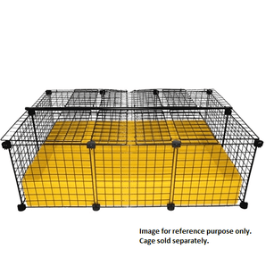 Covered small yellow C&C guinea pig cage