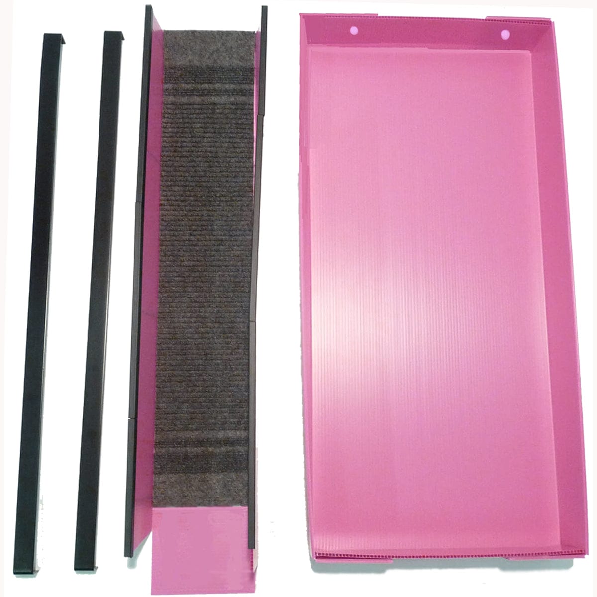 all of the components that make up a piggy patio in the color pink