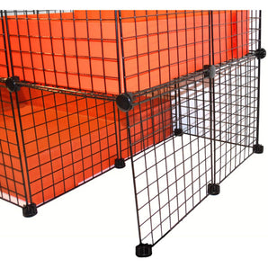Wide loft offset on a orange C&C guinea pig cage