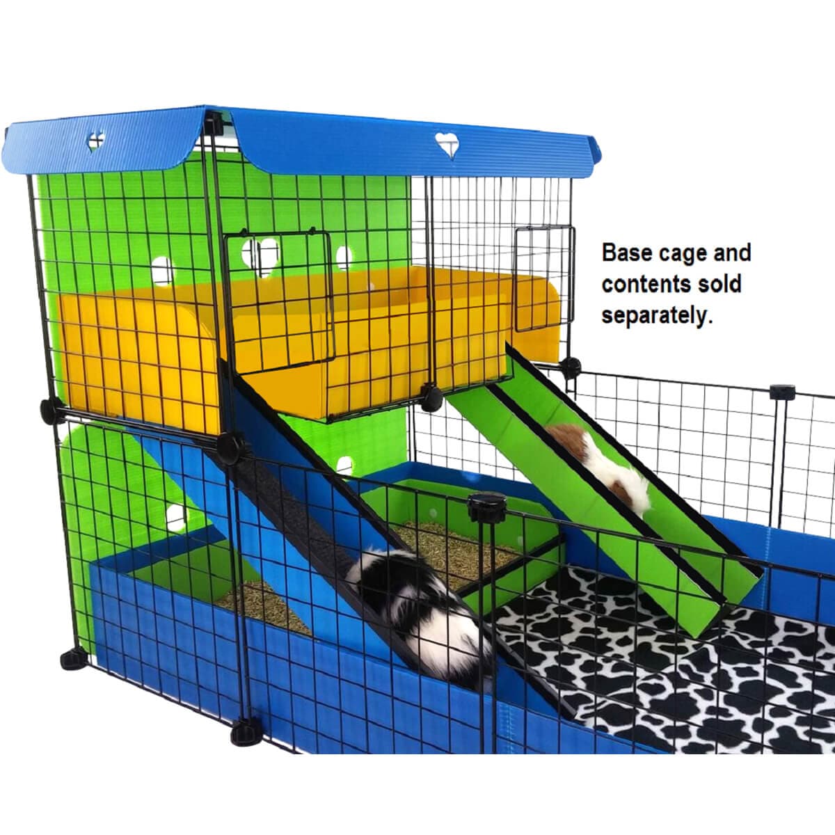 Narrow Yellow Loop Loft on a custom C&C guinea pig cage