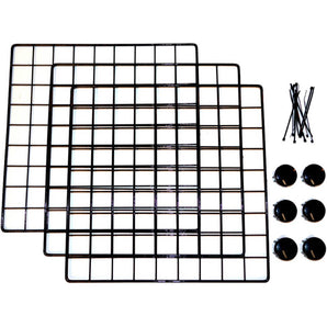 A Kit of black c&c grids, connectors, and zip ties