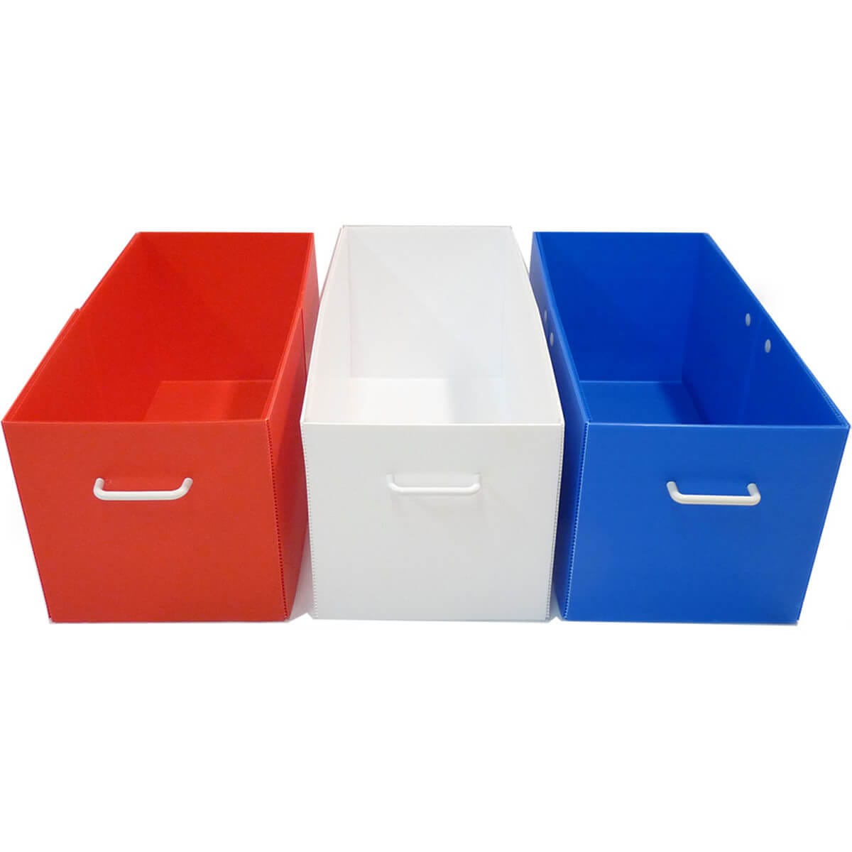 Three colorful standard storage bins for use with a stand and C&C guinea pig cage