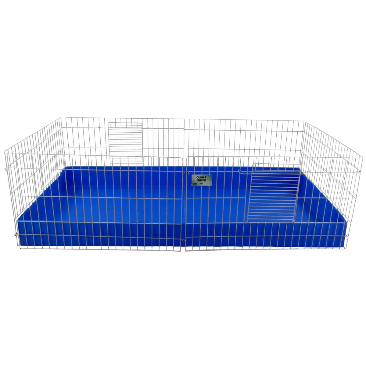Royal blue coroplast base for a midwest guinea pig cage